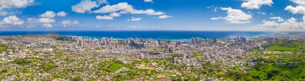 Behind Honolulu Panorama by Dave Tonnes